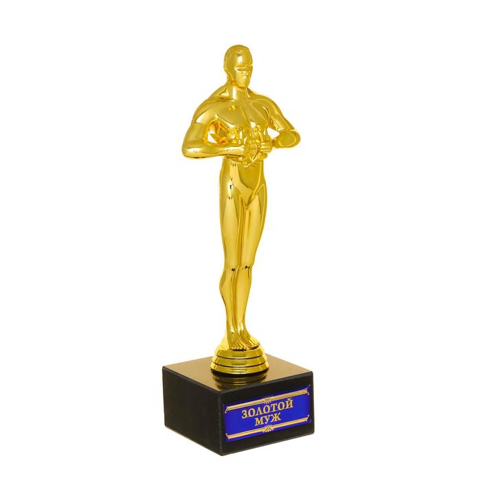 Наградная фигура мужская «Золотой муж», оскар, 18 х 6,2 см, пластик мужская фигура золотой учитель оскар
