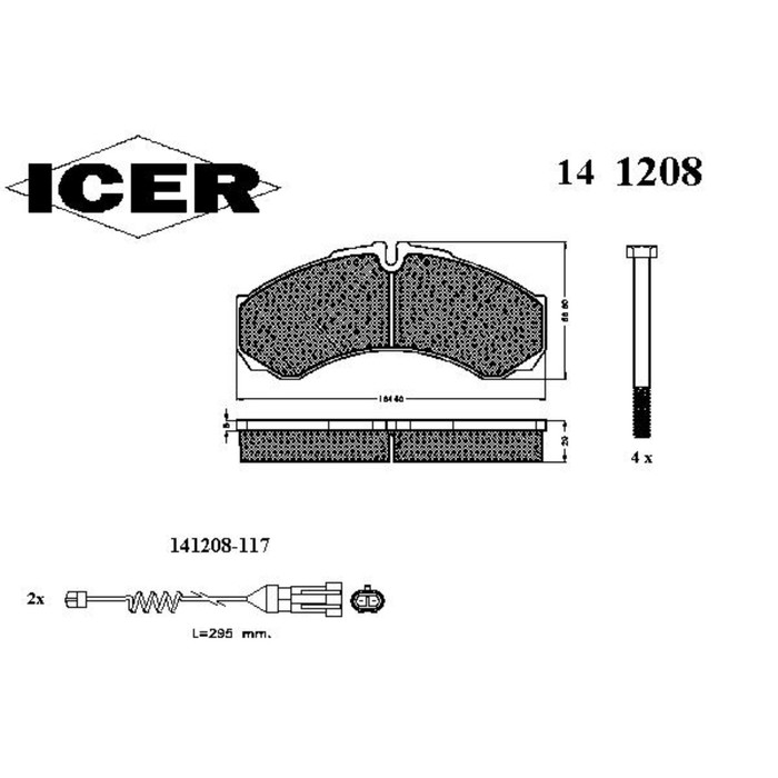 Колодки тормозные ICER 141208