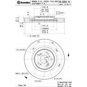 

Диск тормозной BREMBO 09B26910