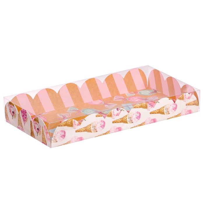 Коробка для кондитерских изделий с PVC крышкой «Это сладко!», 12 х 21 х 3 см