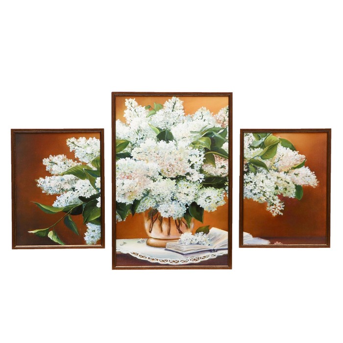 Модульная картина "Букет черёмухи" (33х43-2 шт, 43х63) 63х110 см