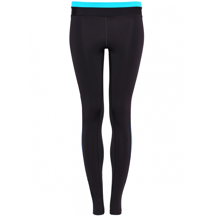 Леггинсы женские компрессионные цвет чёрный/изумрудный, р-р 40-42 (XS)