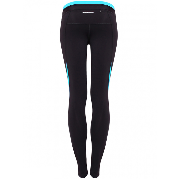 Леггинсы женские компрессионные цвет чёрный/изумрудный, р-р 48 (L)