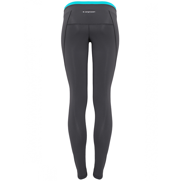 Леггинсы женские компрессионные цвет серый/изумрудный, р-р 40-42 (XS)