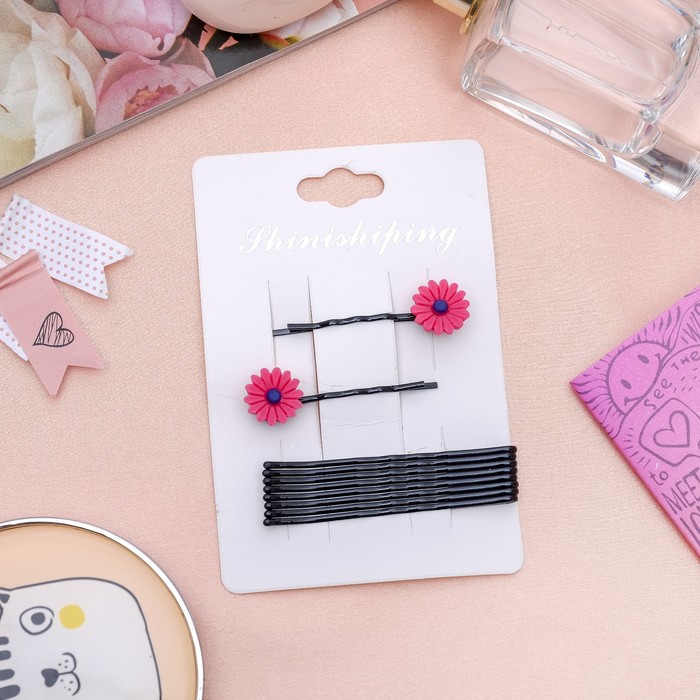 Невидимка для волос "Детская радость" набор 10 шт василек