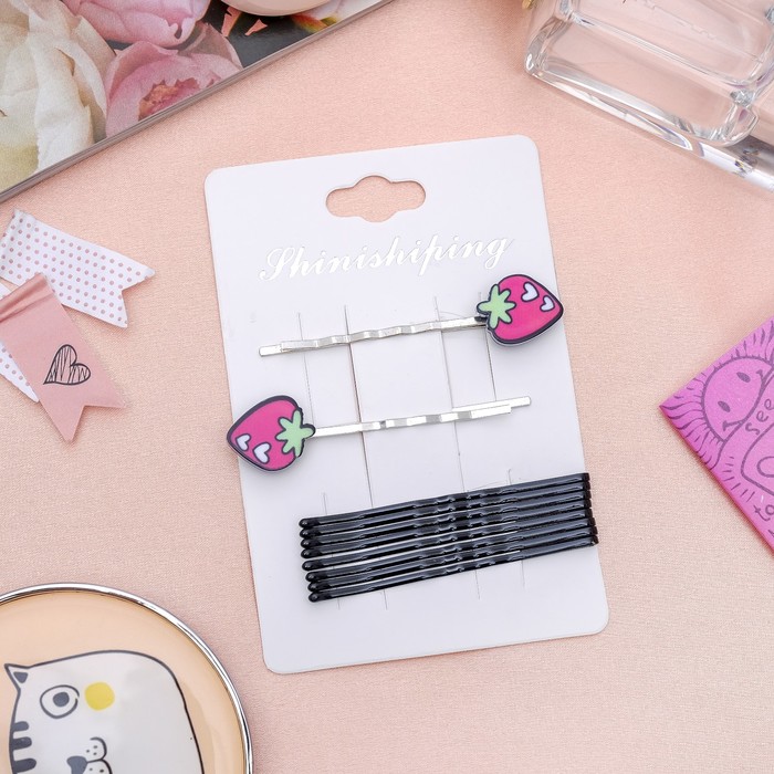 Невидимка для волос "Детская радость" набор 10 шт ягодка