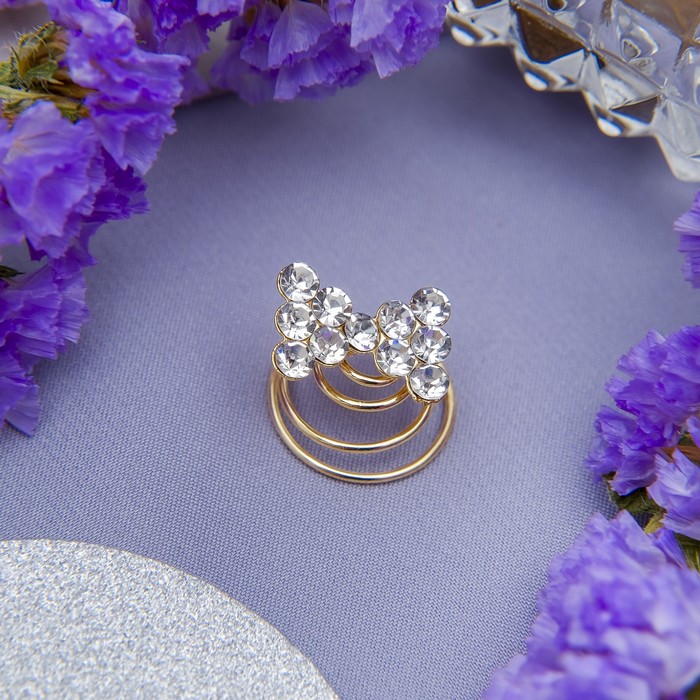 Шпилька пружинка d-1,5 см "Бантик"