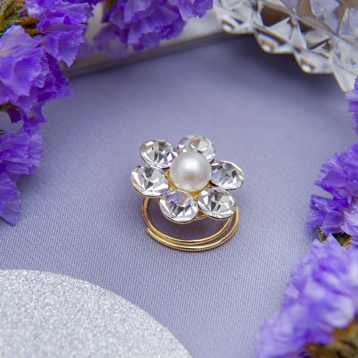 Шпилька пружинка d-1,8 см "Ромашка"