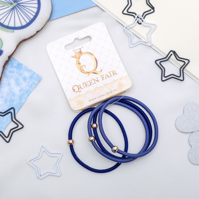 Резинка для волос "Стиль" (цена за штуку) синие тона