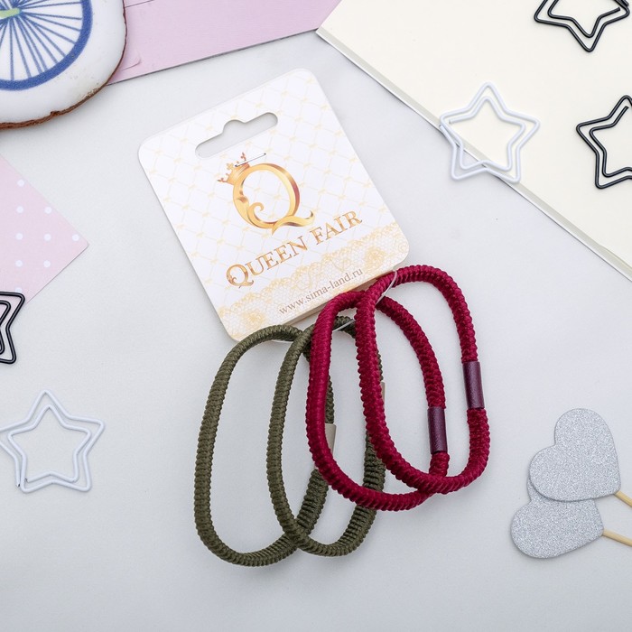 Резинка для волос "Жгутик" (цена за штуку) зелёный, бордовый