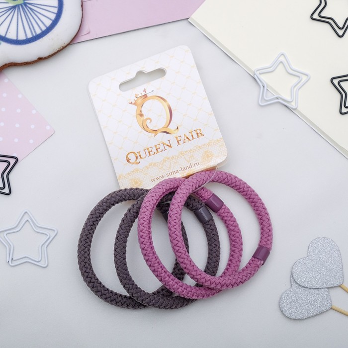 Резинка для волос "Косичка" (цена за штуку) серый, сиреневый