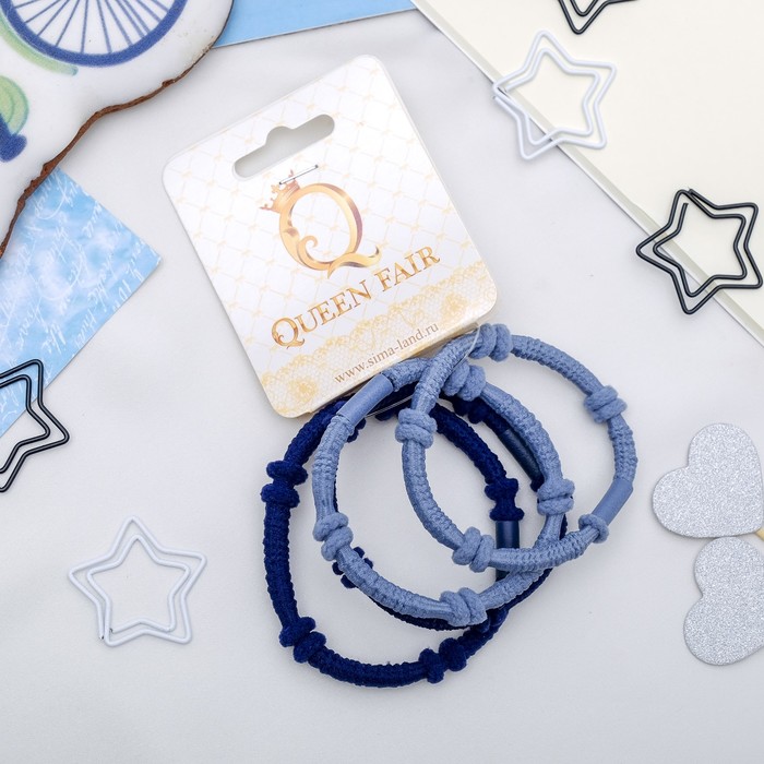 Резинка для волос "Агата" (цена за штуку) синий, голубой