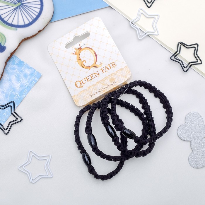 Резинка для волос "Ажур" (цена за штуку) чёрный