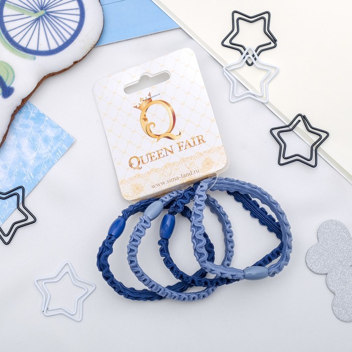 Резинка для волос "Ажур" (цена за штуку) синий, голубой