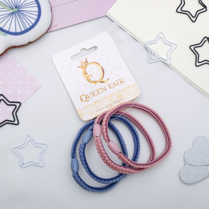 Резинка для волос "Велюр" (цена за штуку) розовый, голубой