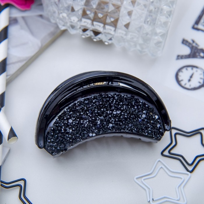 Краб для волос "Блэк" 7 см дуга черный