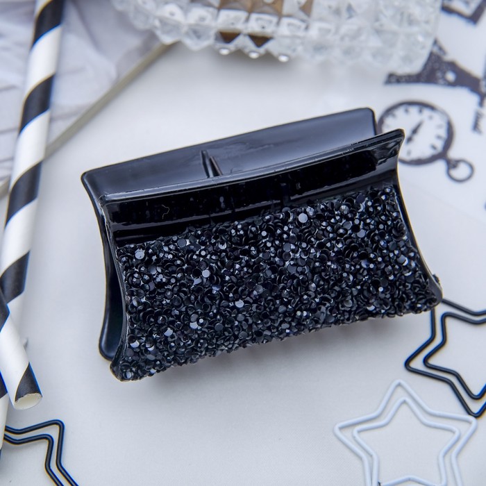 Краб для волос "Блэк" 7 см прямой черный