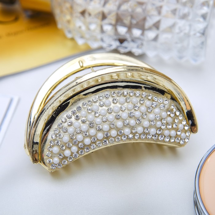 Краб для волос "Безе" 7 см дуга золото