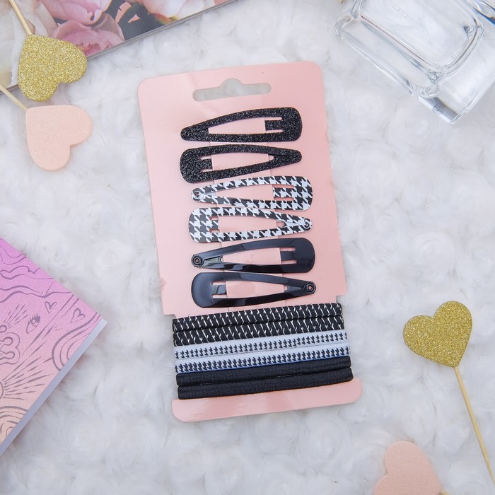 Набор для волос "Классика" 6 резинок, 6 невидимок 5 см