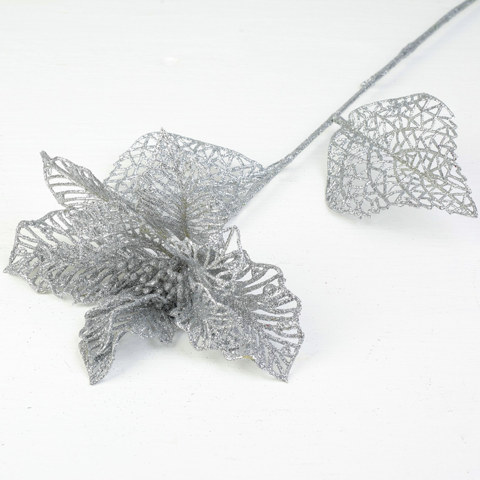 Декор "Сияние" лилия, 15*64 см, серебро
