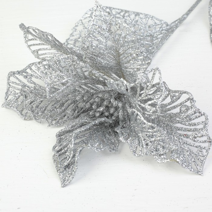 Декор "Сияние" лилия, 15*64 см, серебро