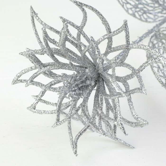 Декор "Сияние" астра, 13*64 см, серебро