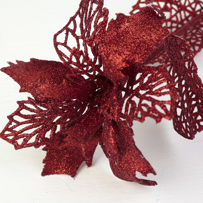 Декор "Сияние" пышный цветок, 16*64 см, красный