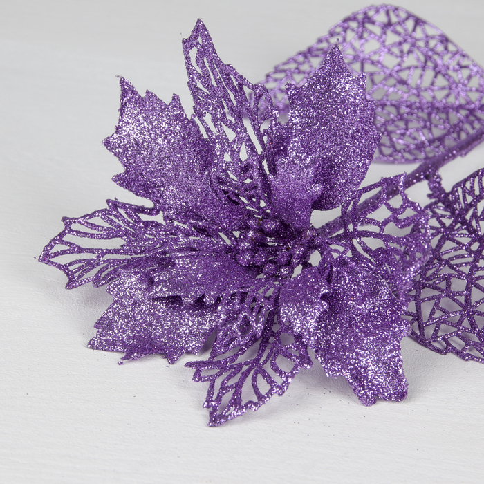 Декор "Сияние" пышный цветок, 16*64 см, сиреневый