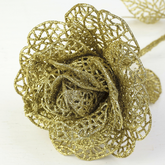 Декор "Сияние" розочка, 12*64 см, золотой