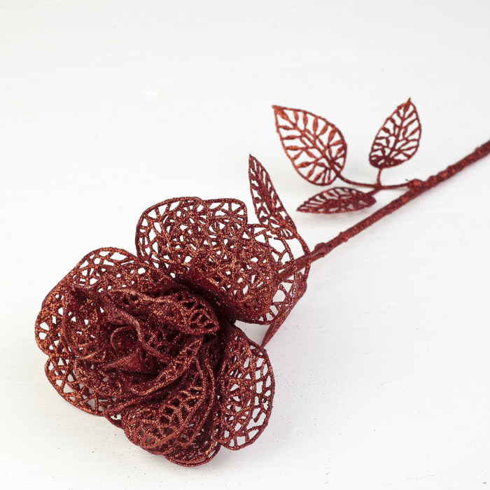 Декор "Сияние" розочка, 12*64 см, красный