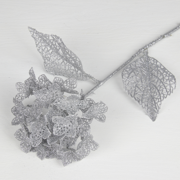 Декор "Сияние" цветок шар, 15*64 см, серебро