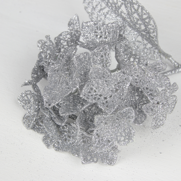 Декор "Сияние" цветок шар, 15*64 см, серебро