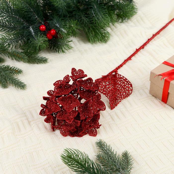 Декор "Сияние" цветок шар, 15*64 см, красный