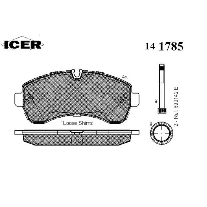 Колодки тормозные  ICER 141785