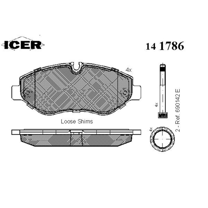 Колодки тормозные  ICER 141786