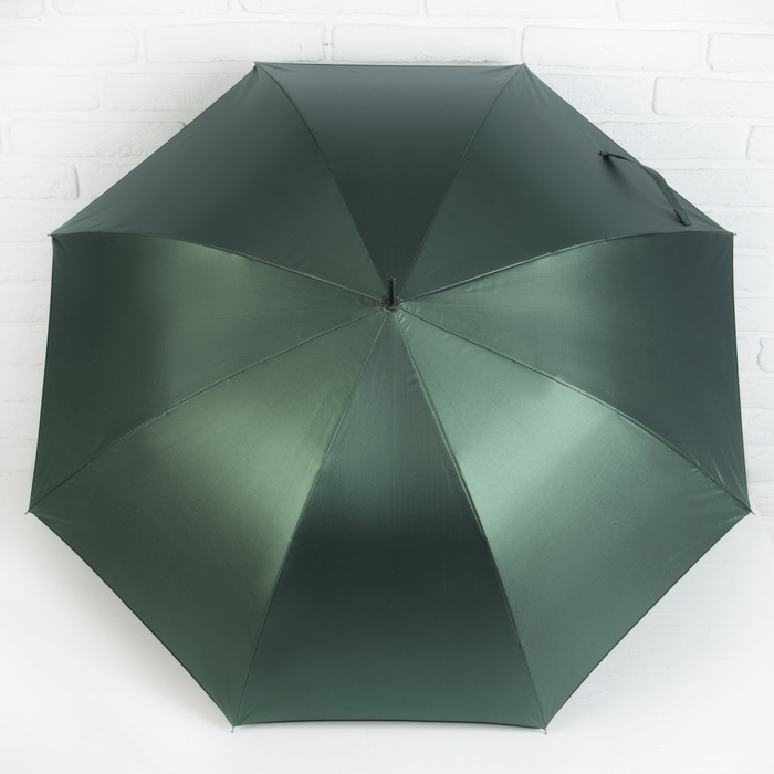 Зонт-трость "Однотонный", полуавтоматический, R=52см, цвет зелёный