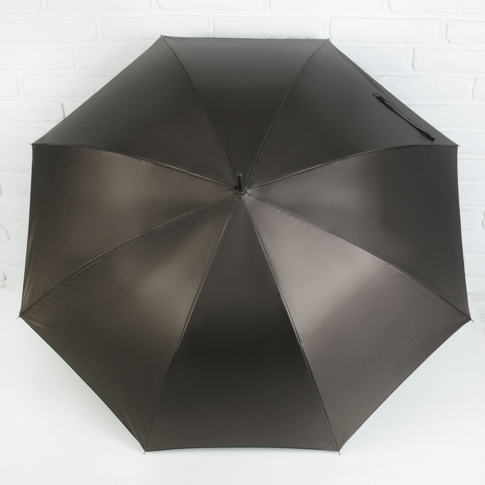 Зонт-трость "Однотонный", полуавтоматический, R=52см, цвет коричневый