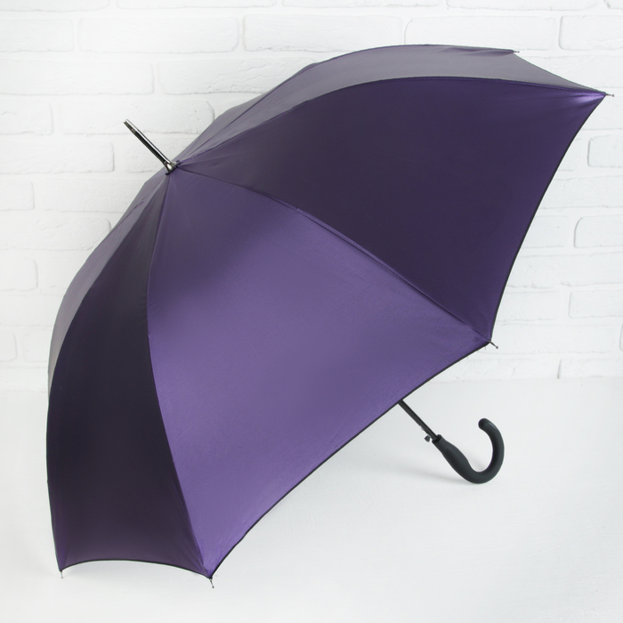 Зонт-трость "Однотонный", полуавтоматический, R=52см, цвет фиолетовый