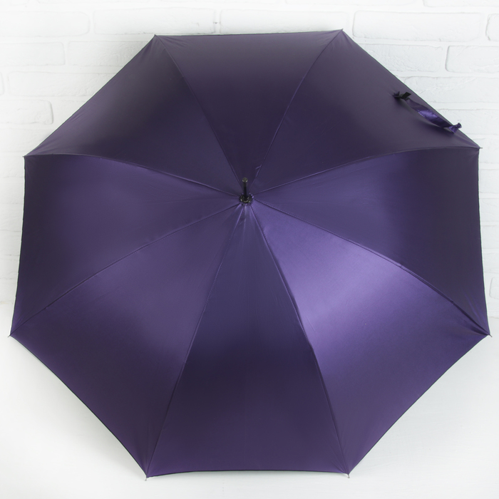 Зонт-трость "Однотонный", полуавтоматический, R=52см, цвет фиолетовый