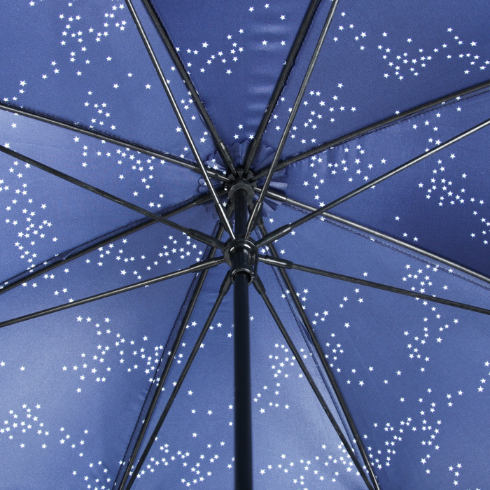 Зонт-трость "Звёзды", полуавтоматический, фигурный край, R=50см, цвет синий