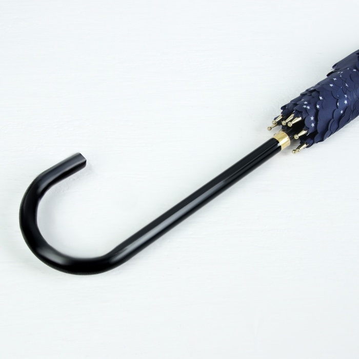 Зонт-трость "Звёзды", полуавтоматический, фигурный край, R=50см, цвет синий