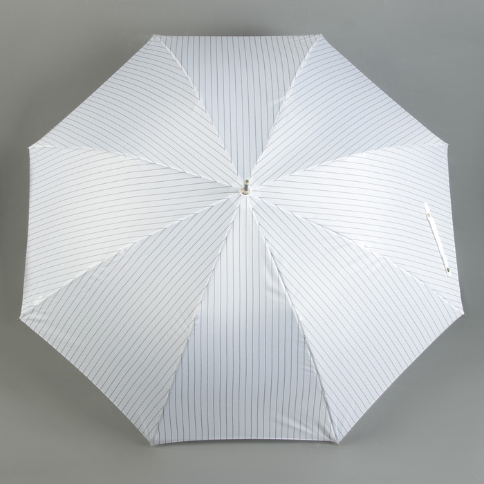 Зонт-трость "Полоска", полуавтоматический, R=50см, цвет белый