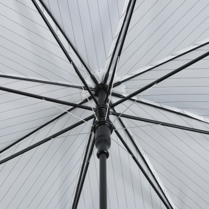 Зонт-трость "Полоска", полуавтоматический, R=50см, цвет белый