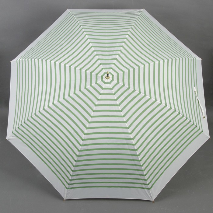 Зонт-трость "Горизонтальные полосы", полуавтоматический, R=50см, цвет белый/зелёный