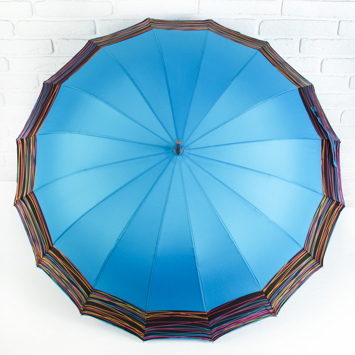 Зонт-трость "Электро", полуавтоматический, R=56см, цвет синий