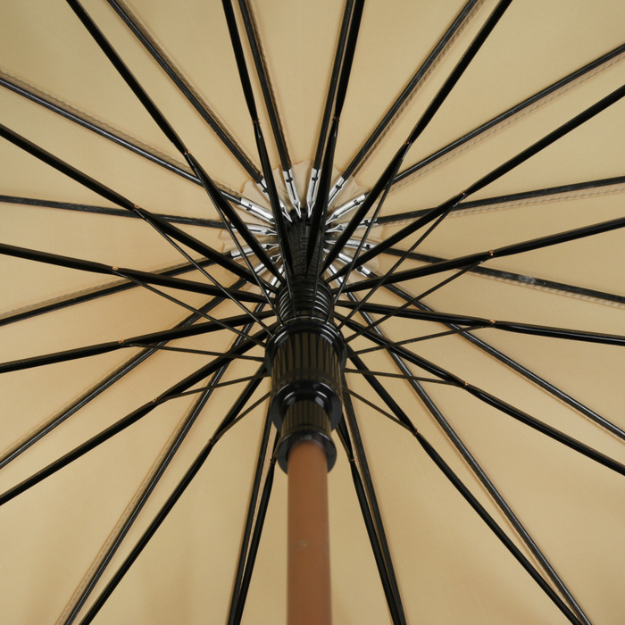 Зонт-трость "Цветы", полуавтоматический, R=56см, цвет бежевый