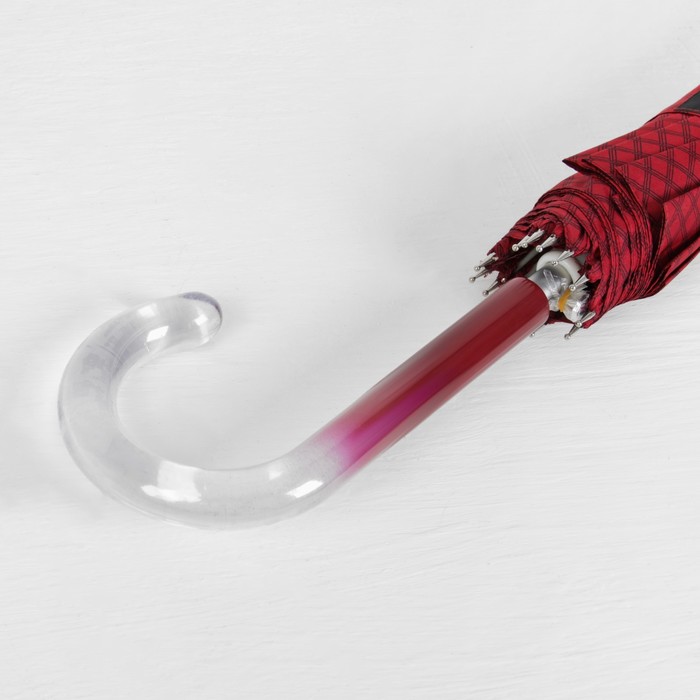 Зонт-трость "Сетка", полуавтоматический, R=56см, цвет бордовый