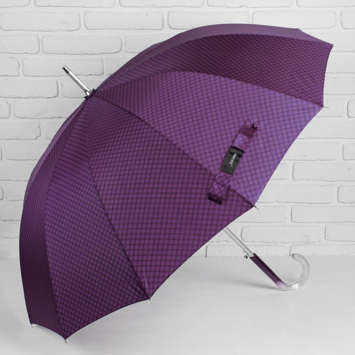 Зонт-трость "Сетка", полуавтоматический, R=56см, цвет фиолетовый