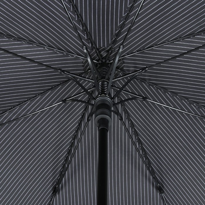 Зонт-трость "Полоска", полуавтоматический, R=56см, цвет чёрный