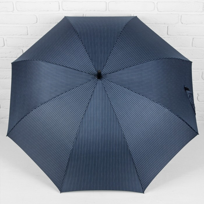 Зонт-трость "Полоска", полуавтоматический, R=56см, цвет синий